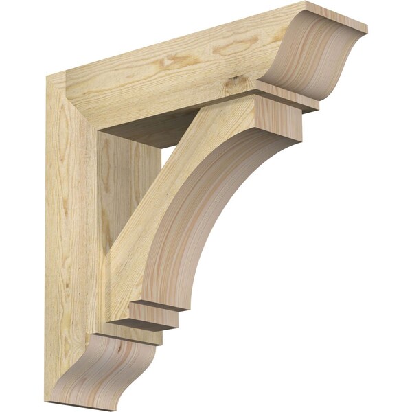 Ekena Millwork Imperial Traditional Rough Sawn Bracket w/ Offset Brace, Douglas Fir, 8"W x 28"D x 28"H BKT0806X28X28IMP01RDF - main